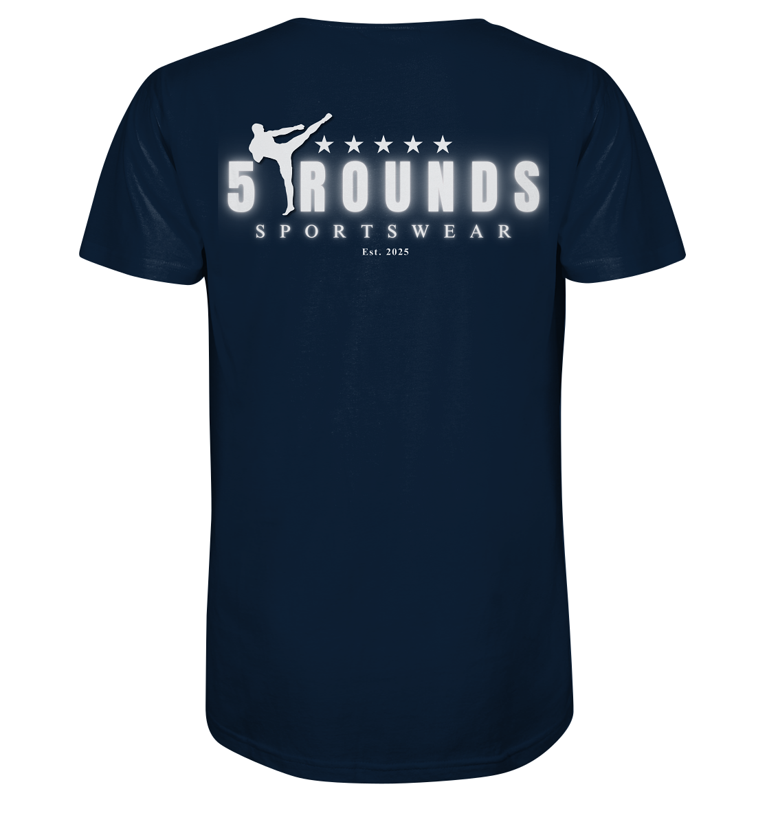 5 ROUNDS Logo Weis - Mens Organic V-Neck Shirt
