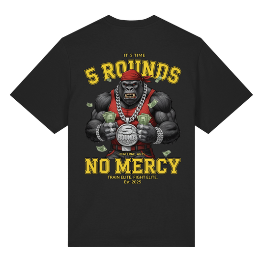 5 ROUNDS Vorne DTF hinten DTF Print 5 Rounds Fighter gorilla , macht chas money im Material Arts Kämpfen. - Organic Heavy T-Shirt