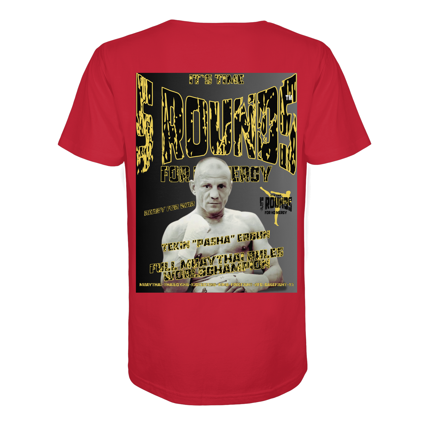 5 ROUNDS Bio T-Shirt Rot – Tekin Pasha Ergun Motiv | MMA Boxing Kampfsport Shirt