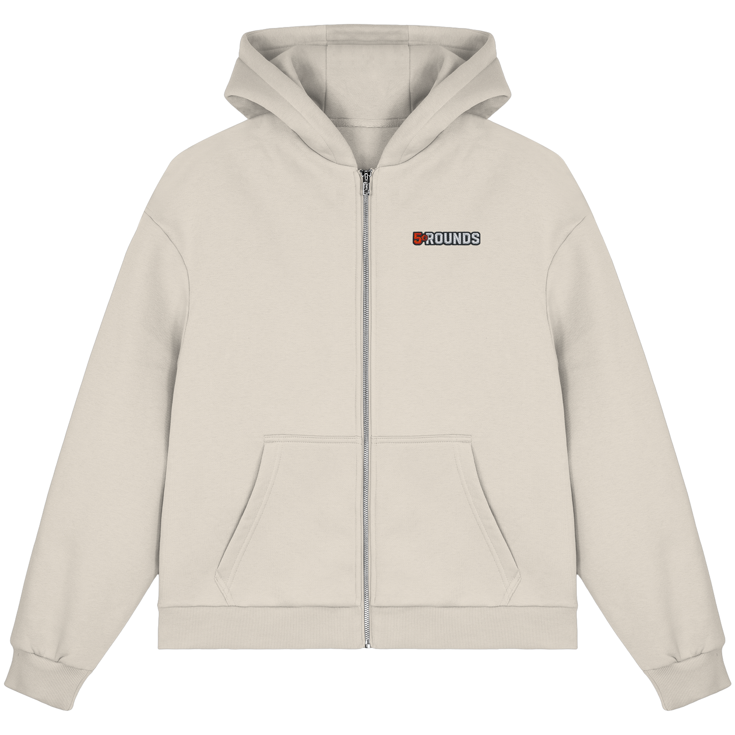 5 ROUNDS BEAST MODE Gorilla Motive Rot Weis Schwarz Farben Stick und DTF - Fluffy Boxcut Zipper