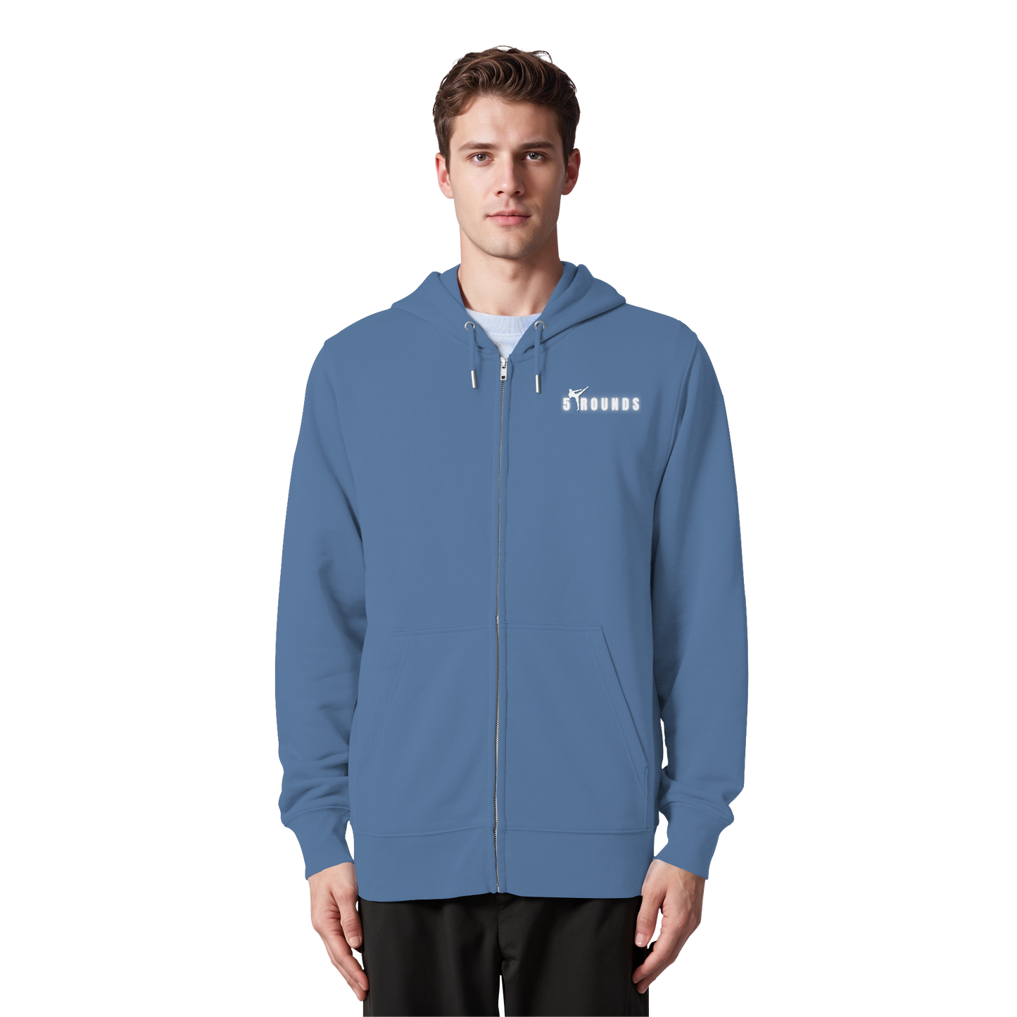 5 ROUNDS Logo Weis - Organic Zipper
