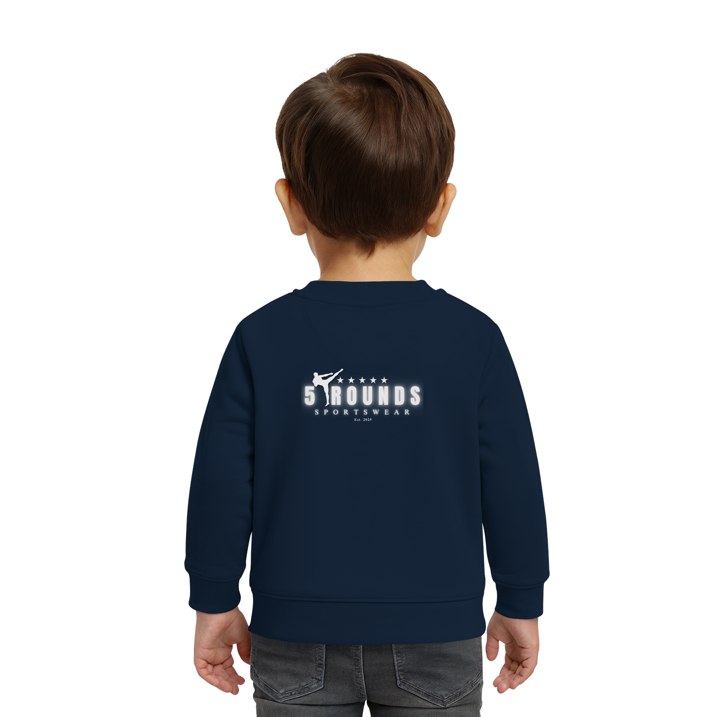 5 ROUNDS Logo Weis  - Baby Organic Sweatshirt