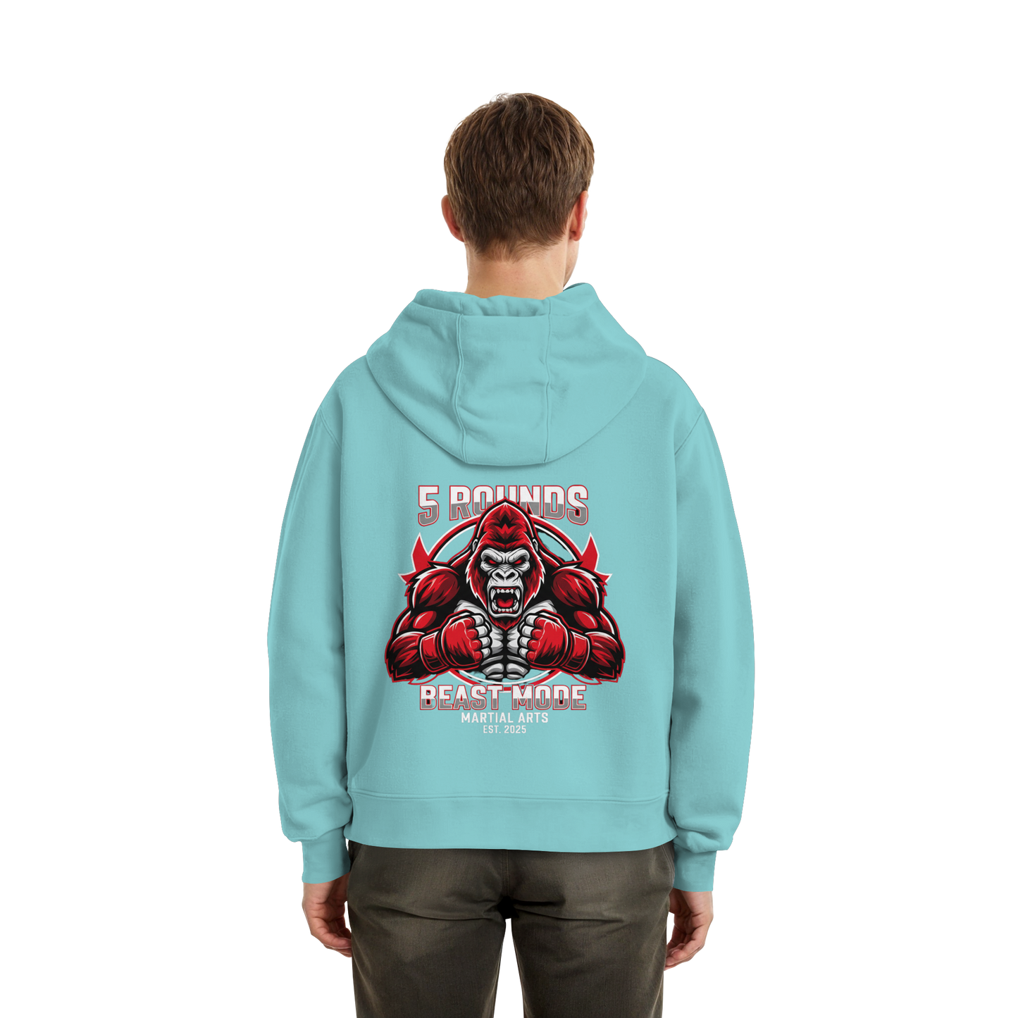 5 ROUNDS BEAST MODE Gorilla Fluffy Boxcut Hoodie