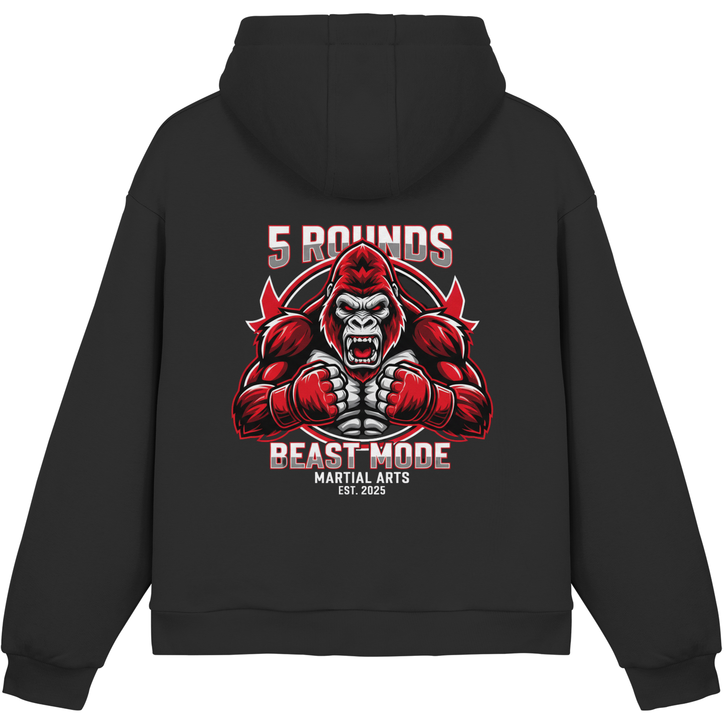 5 ROUNDS BEAST MODE Gorilla Fluffy Boxcut Hoodie