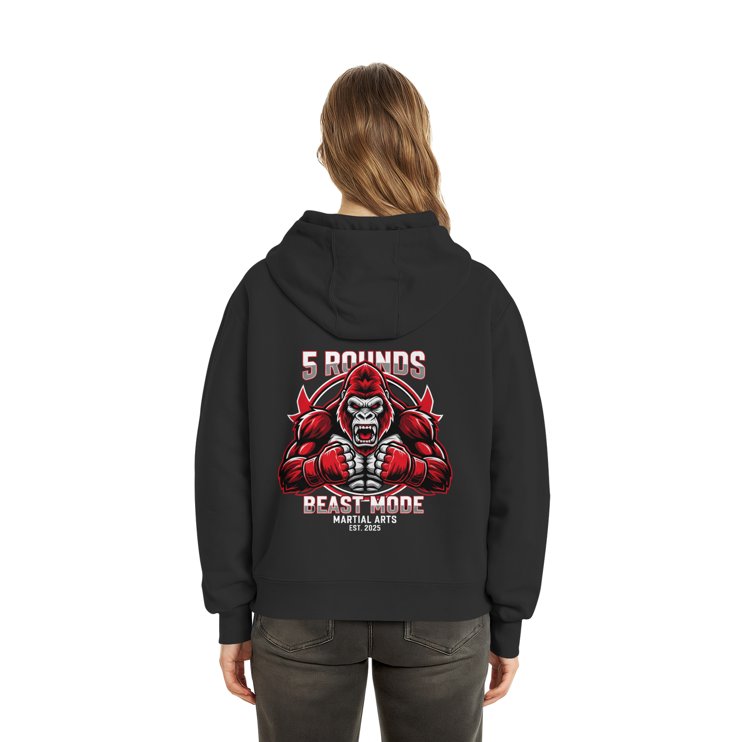 5 ROUNDS BEAST MODE Gorilla Fluffy Boxcut Hoodie