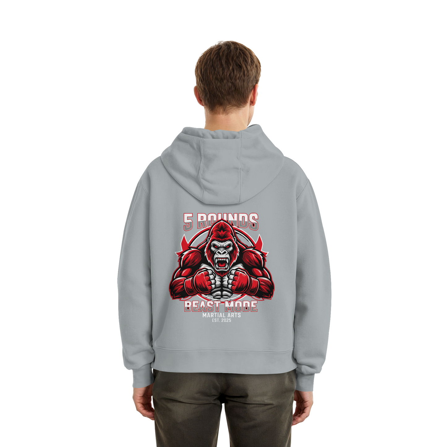 5 ROUNDS BEAST MODE Gorilla Fluffy Boxcut Hoodie
