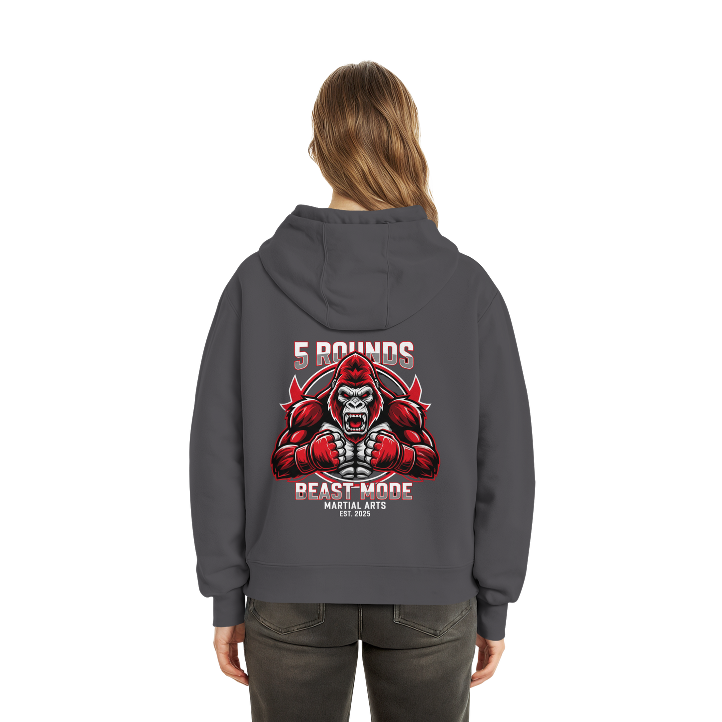 5 ROUNDS BEAST MODE Gorilla Fluffy Boxcut Hoodie