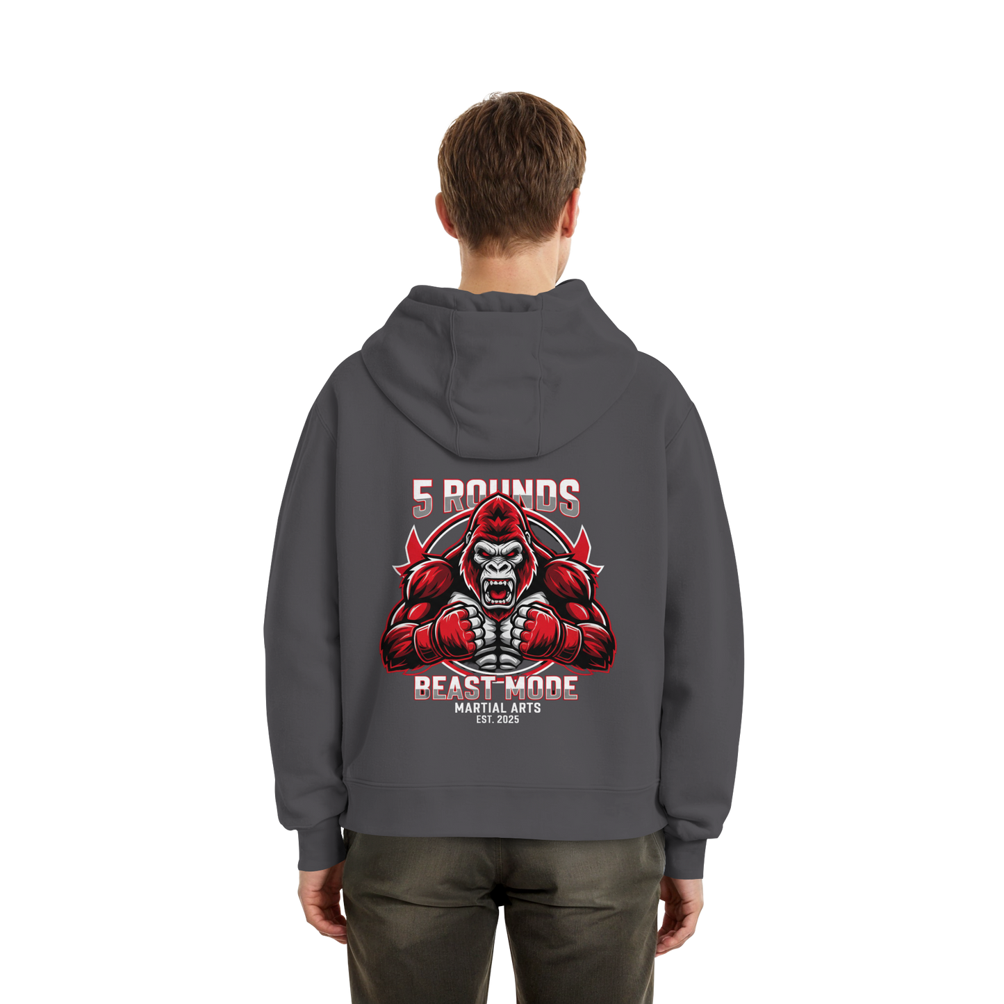 5 ROUNDS BEAST MODE Gorilla Fluffy Boxcut Hoodie