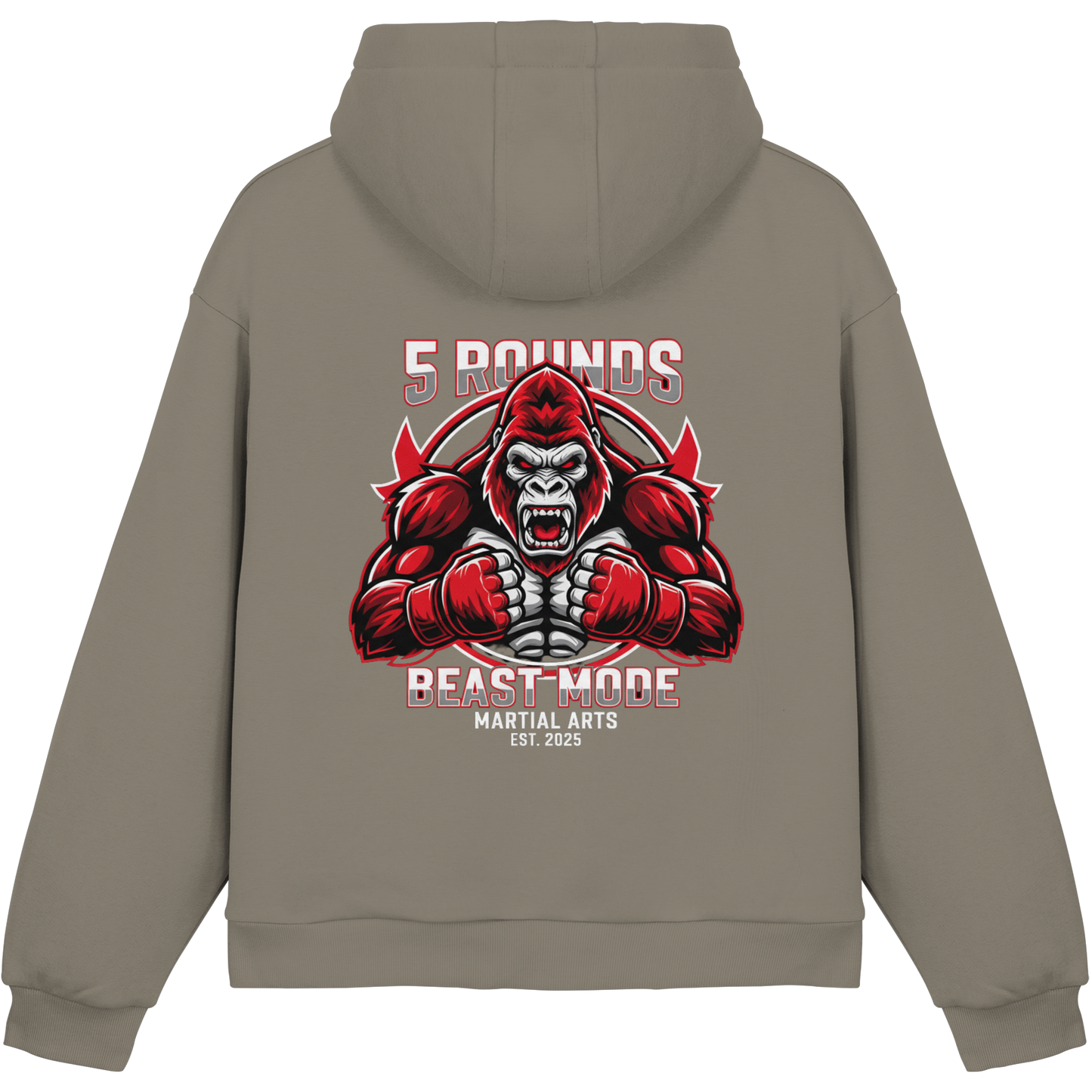 5 ROUNDS BEAST MODE Gorilla Fluffy Boxcut Hoodie