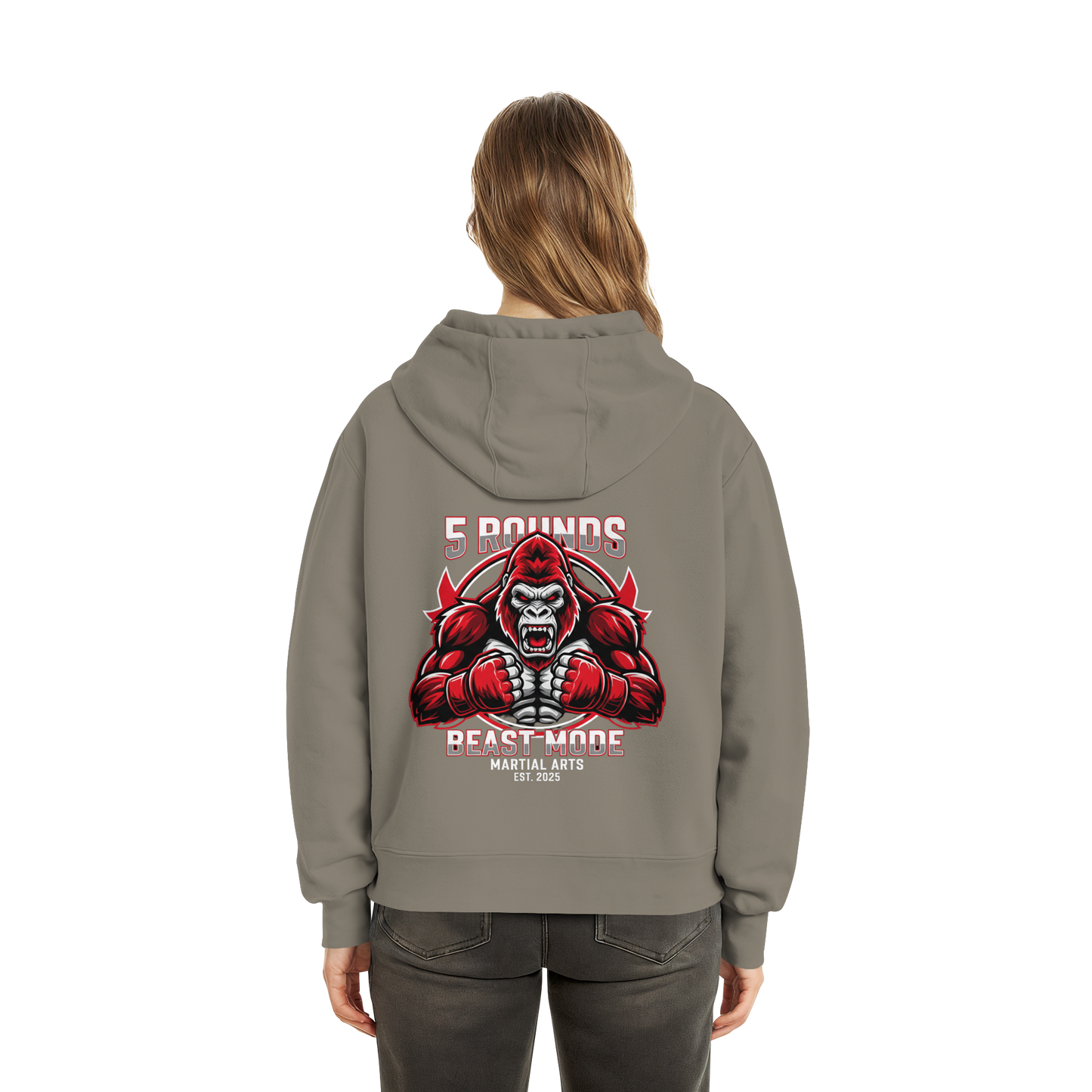 5 ROUNDS BEAST MODE Gorilla Fluffy Boxcut Hoodie