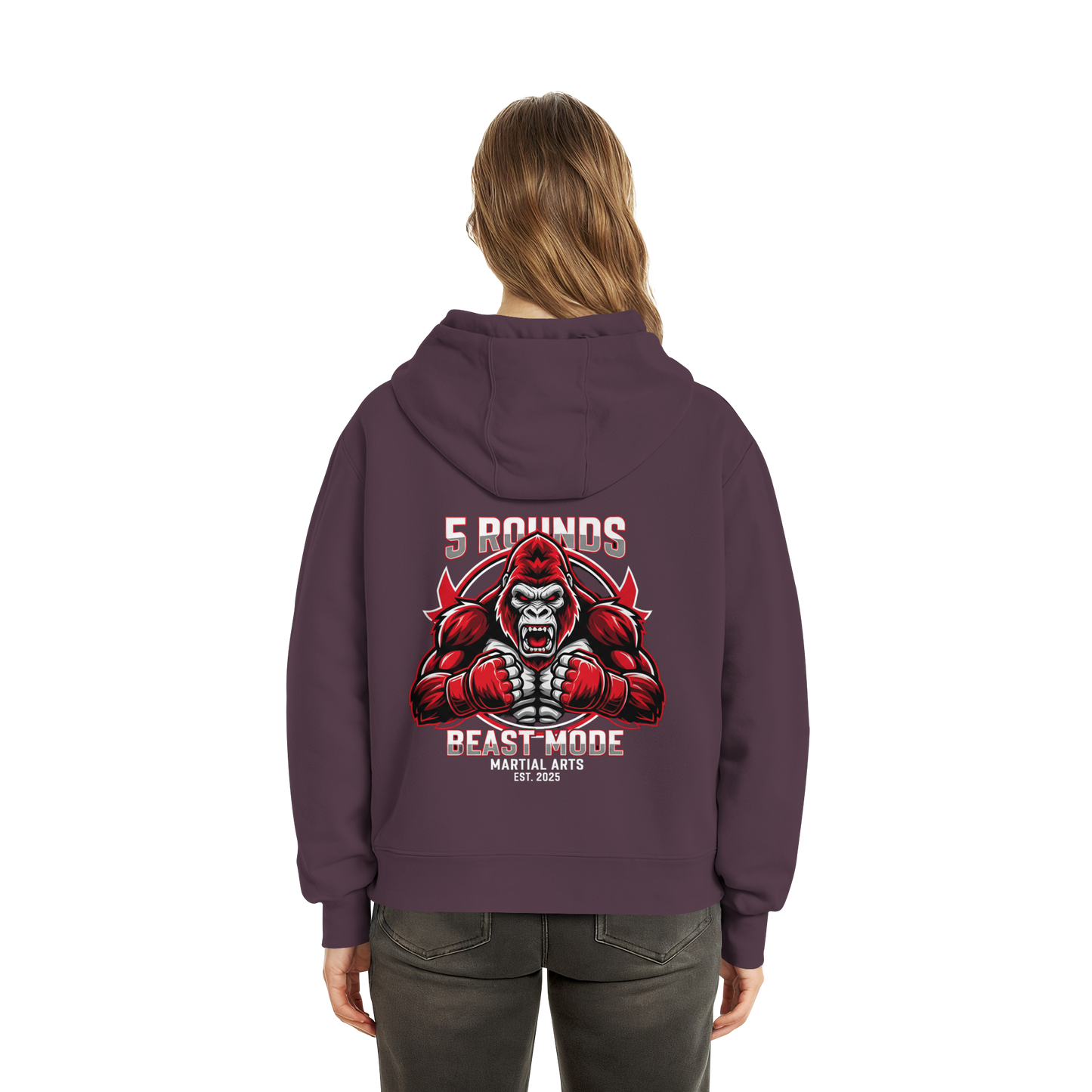 5 ROUNDS BEAST MODE Gorilla Fluffy Boxcut Hoodie