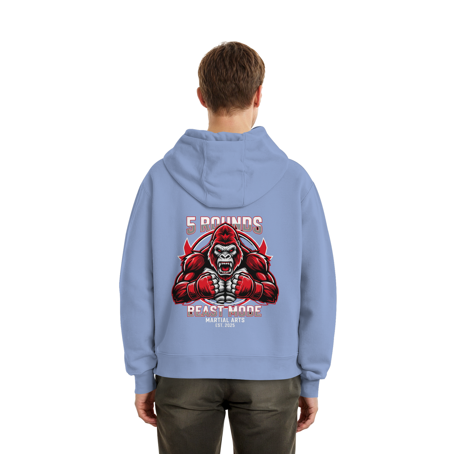 5 ROUNDS BEAST MODE Gorilla Fluffy Boxcut Hoodie