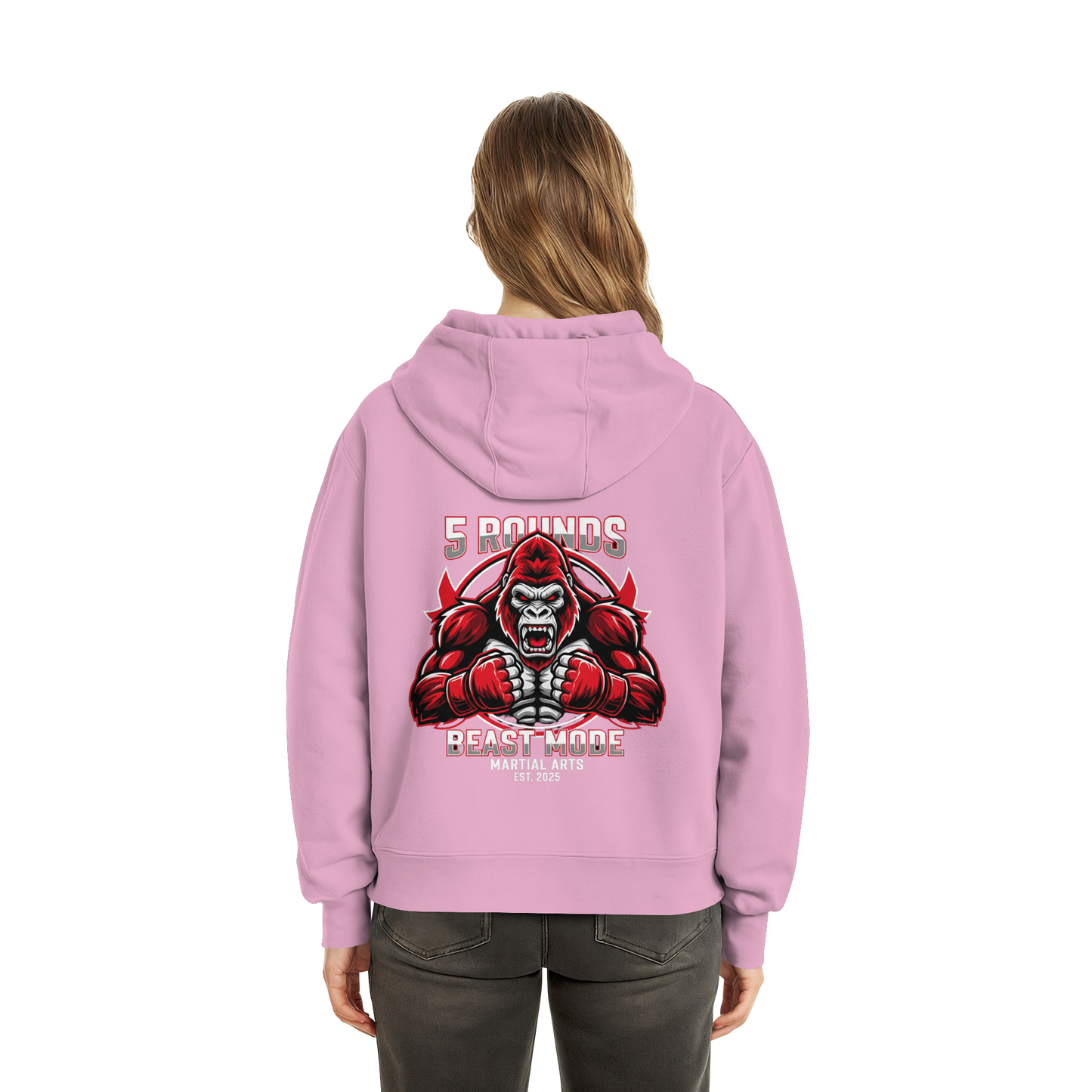 5 ROUNDS BEAST MODE Gorilla Fluffy Boxcut Hoodie