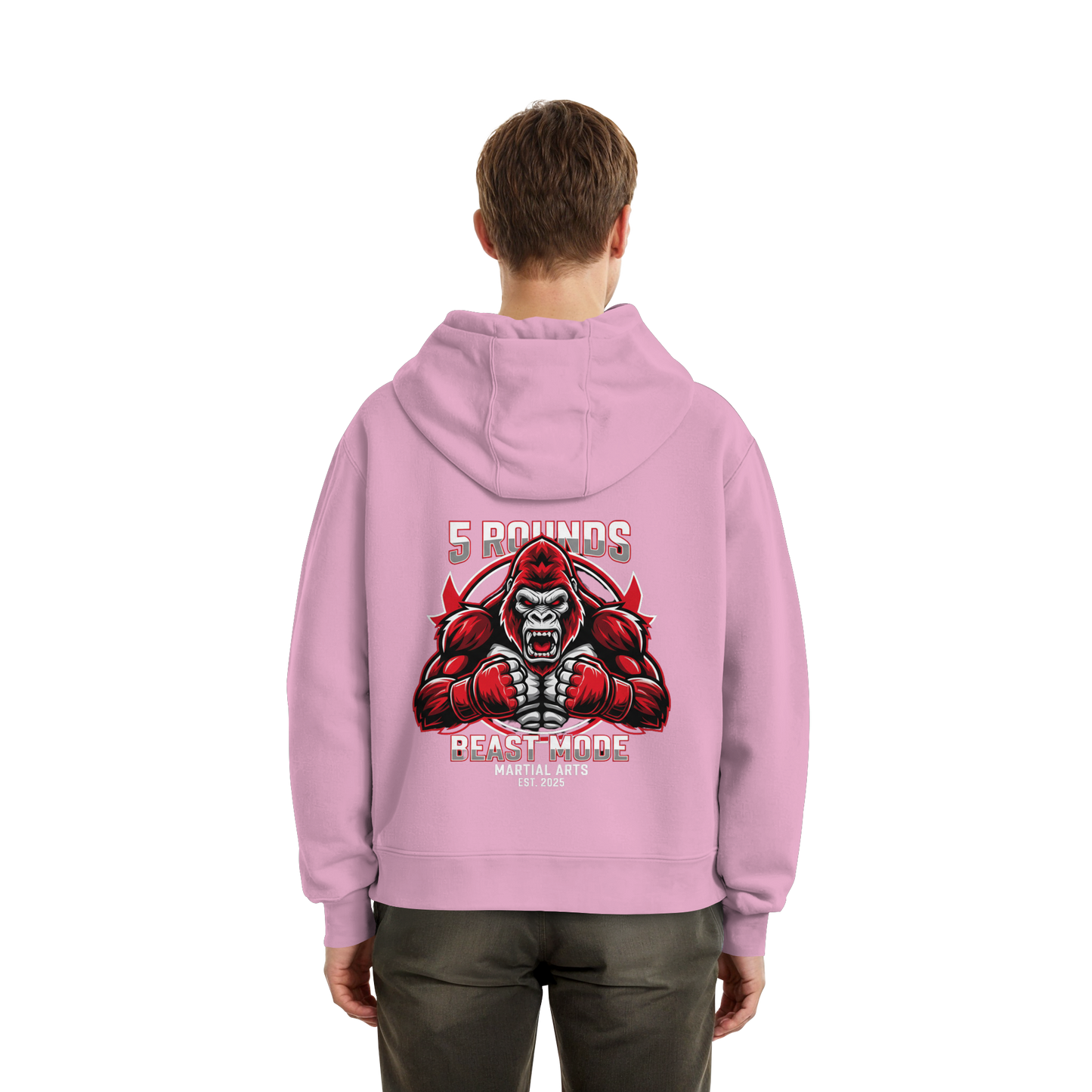 5 ROUNDS BEAST MODE Gorilla Fluffy Boxcut Hoodie