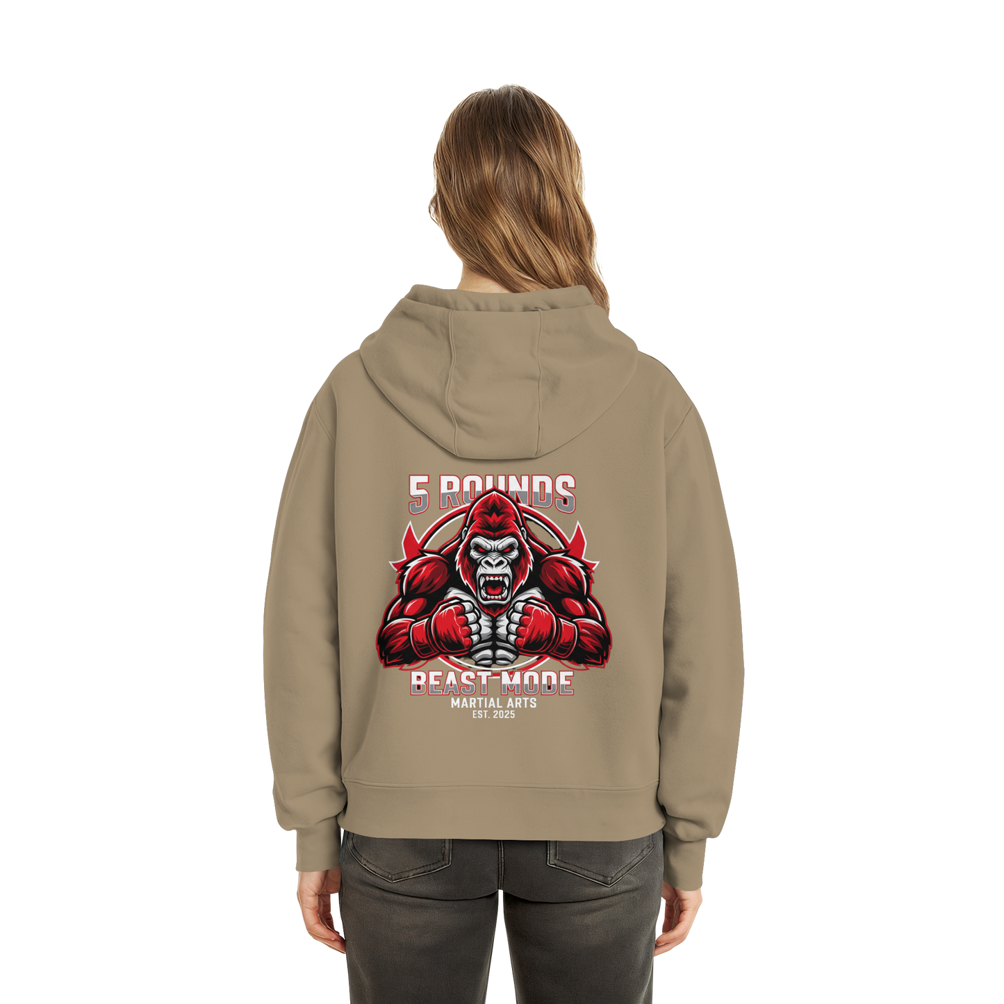 5 ROUNDS BEAST MODE Gorilla Fluffy Boxcut Hoodie