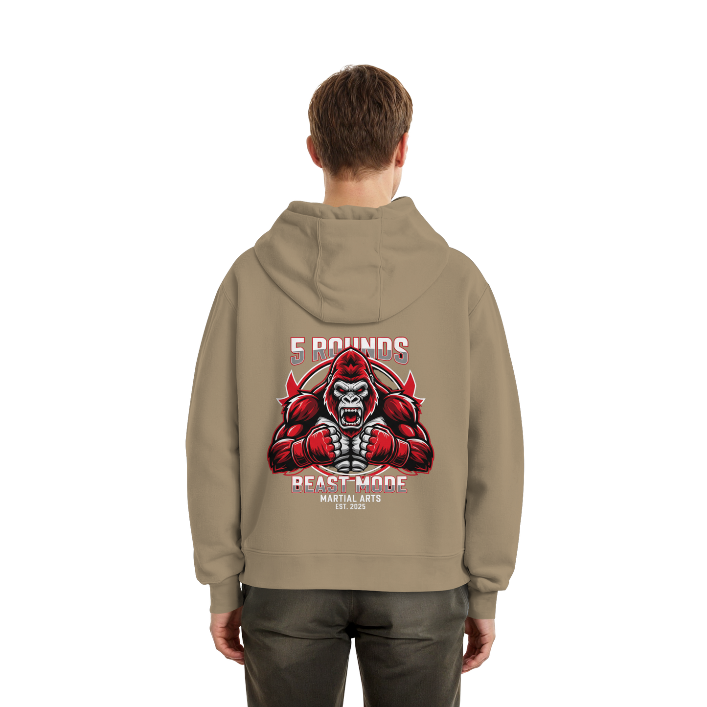5 ROUNDS BEAST MODE Gorilla Fluffy Boxcut Hoodie