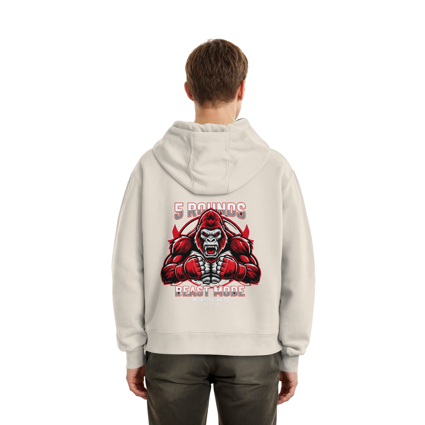 5 ROUNDS BEAST MODE Gorilla Fluffy Boxcut Hoodie