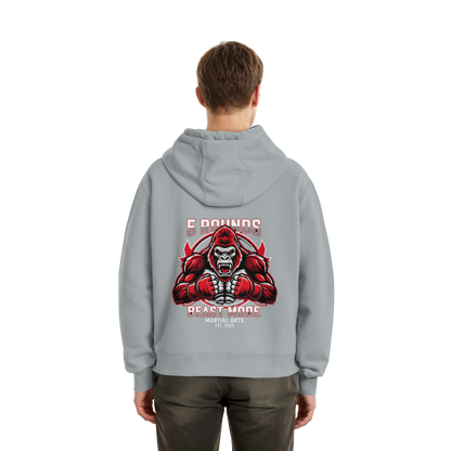 5 ROUNDS BEAST MODE Gorilla Motive Rot Weis Schwarz Farben Stick und DTF - Fluffy Boxcut Zipper