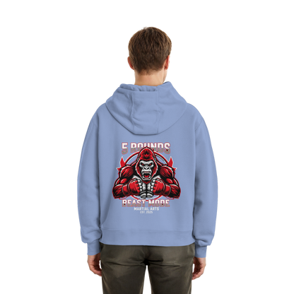 5 ROUNDS BEAST MODE Gorilla Motive Rot Weis Schwarz Farben Stick und DTF - Fluffy Boxcut Zipper