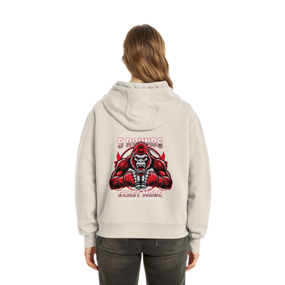 5 ROUNDS BEAST MODE Gorilla Motive Rot Weis Schwarz Farben Stick und DTF - Fluffy Boxcut Zipper