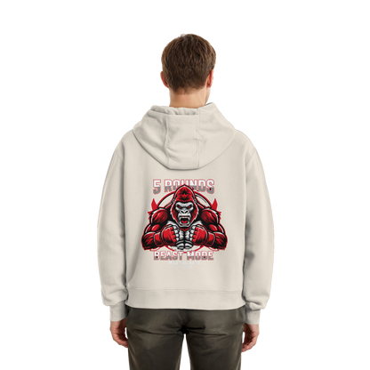 5 ROUNDS BEAST MODE Gorilla Motive Rot Weis Schwarz Farben Stick und DTF - Fluffy Boxcut Zipper