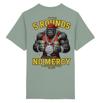 5 ROUNDS Vorne DTF hinten DTF Print 5 Rounds Fighter gorilla , macht chas money im Material Arts Kämpfen. - Heavy Oversized Organic Shirt