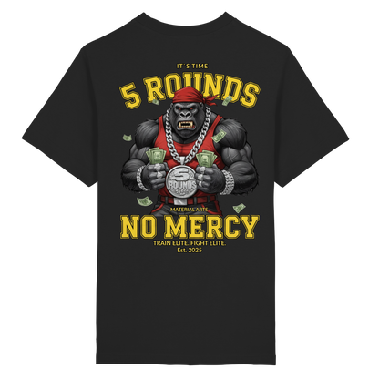 5 ROUNDS Vorne DTF hinten DTF Print 5 Rounds Fighter gorilla , macht chas money im Material Arts Kämpfen. - Heavy Oversized Organic Shirt