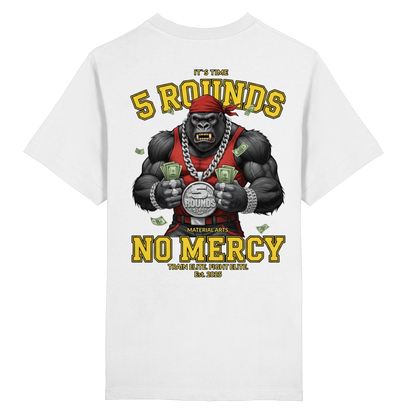 5 ROUNDS Vorne DTF hinten DTF Print 5 Rounds Fighter gorilla , macht chas money im Material Arts Kämpfen. - Heavy Oversized Organic Shirt