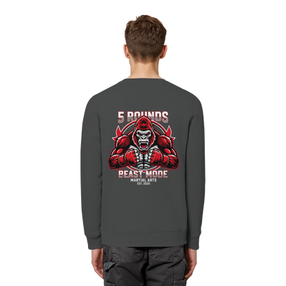 5 ROUNDS BEAST MODE Gorilla Motive Rot Weis Schwarz Farben Stick und DTF - Organic Basic Unisex Sweatshirt