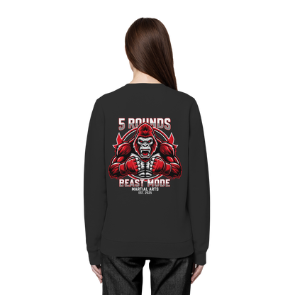 5 ROUNDS BEAST MODE Gorilla Motive Rot Weis Schwarz Farben Stick und DTF - Organic Basic Unisex Sweatshirt