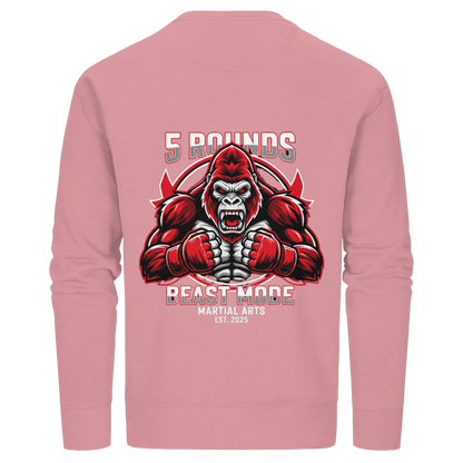 5 ROUNDS BEAST MODE Gorilla Motive Rot Weis Schwarz Farben Stick und DTF - Organic Basic Unisex Sweatshirt