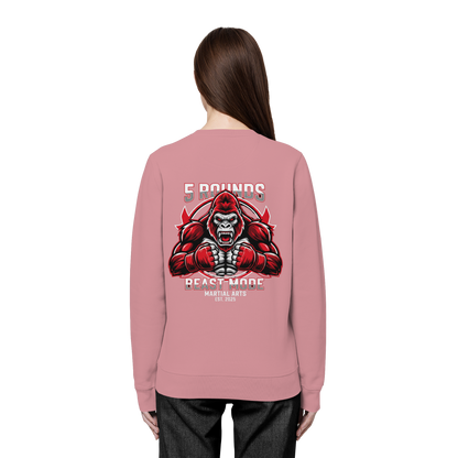 5 ROUNDS BEAST MODE Gorilla Motive Rot Weis Schwarz Farben Stick und DTF - Organic Basic Unisex Sweatshirt