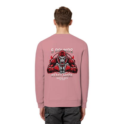5 ROUNDS BEAST MODE Gorilla Motive Rot Weis Schwarz Farben Stick und DTF - Organic Basic Unisex Sweatshirt