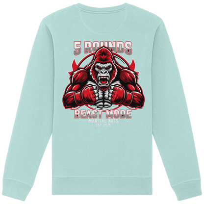 5 ROUNDS BEAST MODE Gorilla Motive Rot Weis Schwarz Farben Stick und DTF - Organic Basic Unisex Sweatshirt