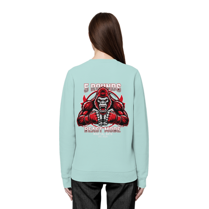 5 ROUNDS BEAST MODE Gorilla Motive Rot Weis Schwarz Farben Stick und DTF - Organic Basic Unisex Sweatshirt