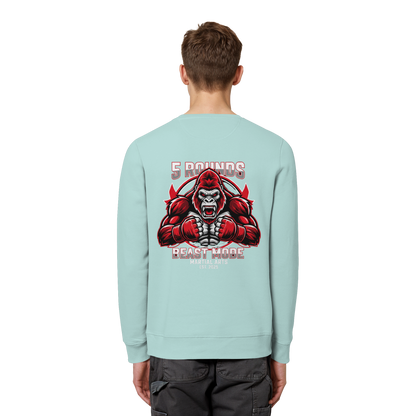 5 ROUNDS BEAST MODE Gorilla Motive Rot Weis Schwarz Farben Stick und DTF - Organic Basic Unisex Sweatshirt