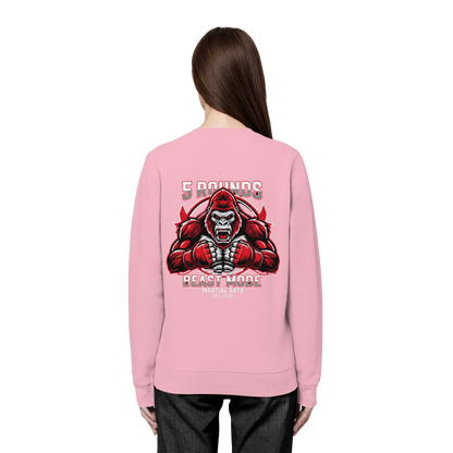 5 ROUNDS BEAST MODE Gorilla Motive Rot Weis Schwarz Farben Stick und DTF - Organic Basic Unisex Sweatshirt
