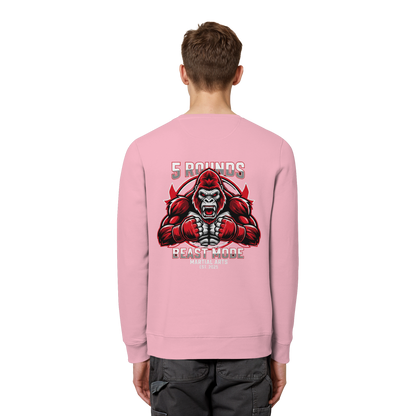 5 ROUNDS BEAST MODE Gorilla Motive Rot Weis Schwarz Farben Stick und DTF - Organic Basic Unisex Sweatshirt