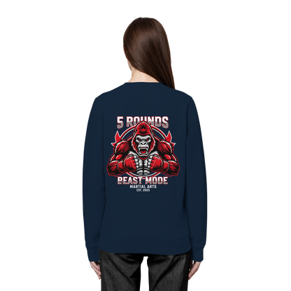 5 ROUNDS BEAST MODE Gorilla Motive Rot Weis Schwarz Farben Stick und DTF - Organic Basic Unisex Sweatshirt