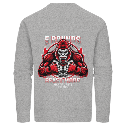 5 ROUNDS BEAST MODE Gorilla Motive Rot Weis Schwarz Farben Stick und DTF - Organic Basic Unisex Sweatshirt