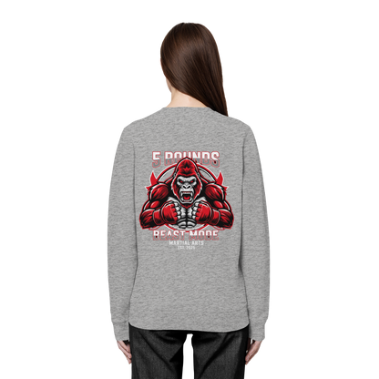 5 ROUNDS BEAST MODE Gorilla Motive Rot Weis Schwarz Farben Stick und DTF - Organic Basic Unisex Sweatshirt