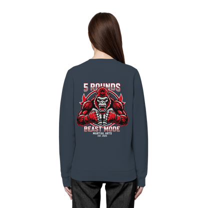 5 ROUNDS BEAST MODE Gorilla Motive Rot Weis Schwarz Farben Stick und DTF - Organic Basic Unisex Sweatshirt
