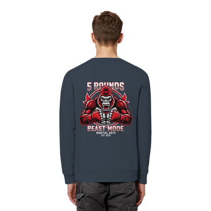 5 ROUNDS BEAST MODE Gorilla Motive Rot Weis Schwarz Farben Stick und DTF - Organic Basic Unisex Sweatshirt