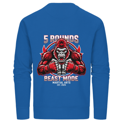 5 ROUNDS BEAST MODE Gorilla Motive Rot Weis Schwarz Farben Stick und DTF - Organic Basic Unisex Sweatshirt