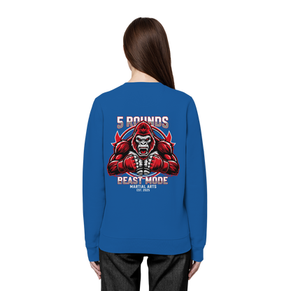 5 ROUNDS BEAST MODE Gorilla Motive Rot Weis Schwarz Farben Stick und DTF - Organic Basic Unisex Sweatshirt