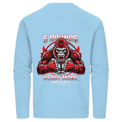5 ROUNDS BEAST MODE Gorilla Motive Rot Weis Schwarz Farben Stick und DTF - Organic Basic Unisex Sweatshirt