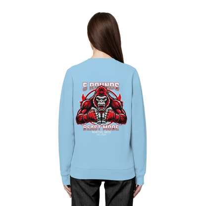 5 ROUNDS BEAST MODE Gorilla Motive Rot Weis Schwarz Farben Stick und DTF - Organic Basic Unisex Sweatshirt