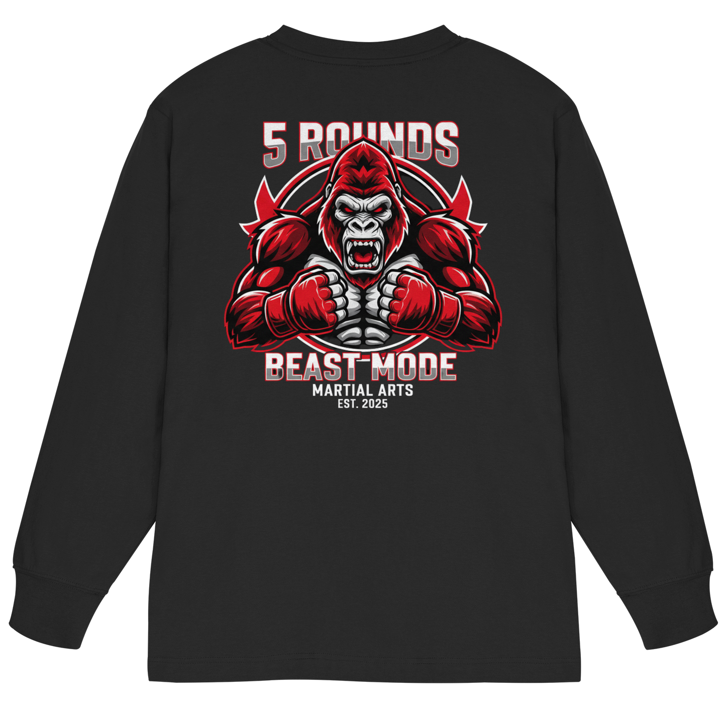 5 ROUNDS BEAST MODE Gorilla Organic Heavy Oversized Longsleeve
