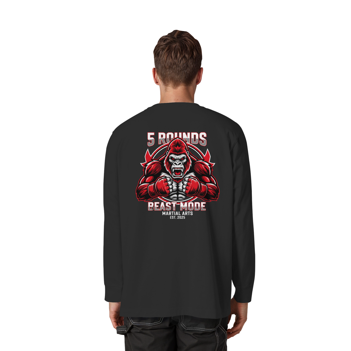5 ROUNDS BEAST MODE Gorilla Organic Heavy Oversized Longsleeve