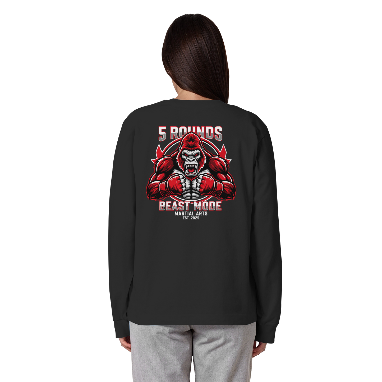 5 ROUNDS BEAST MODE Gorilla Organic Heavy Oversized Longsleeve